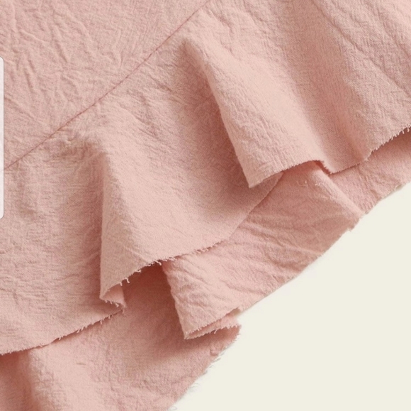 Solid Drawstring Waist Ruffle Hem Shorts - Picture 2 of 6